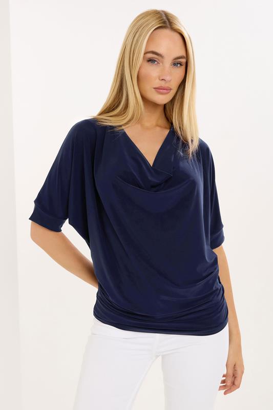  STAR Navy Blue Neck Top