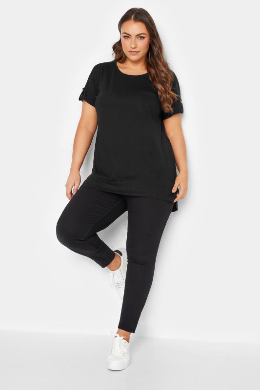 2 PACK Plus Size Black Pocket Dipped Hem T-Shirts | Yours Clothing 4