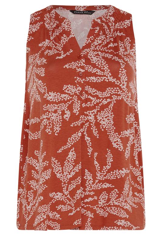 EVANS Plus Size Rust Orange Sleeveless Stretch Top | Evans 6