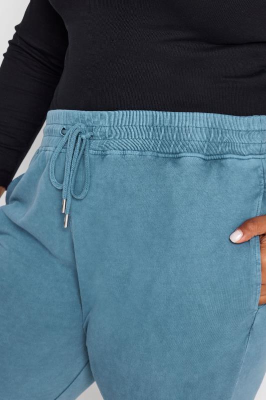 YOURS Plus Size Blue Acid Wash Joggers | Yours Clothing 4