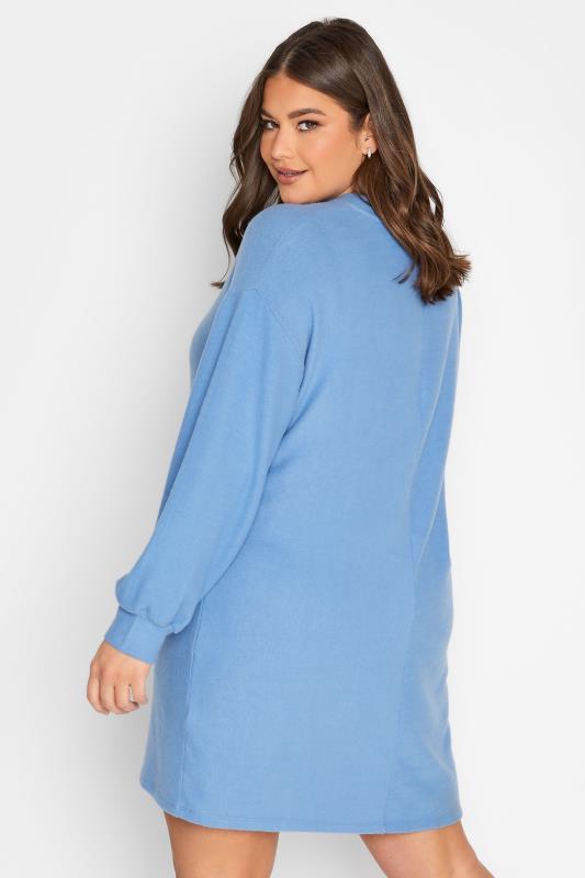 YOURS Plus Size Blue Soft Touch Midi Dress | Yours Clothing 3