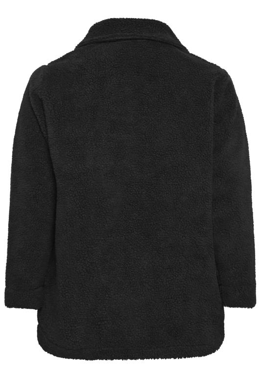 YOURS Plus Size Black Teddy Fleece Jacket | Yours Clothing 6