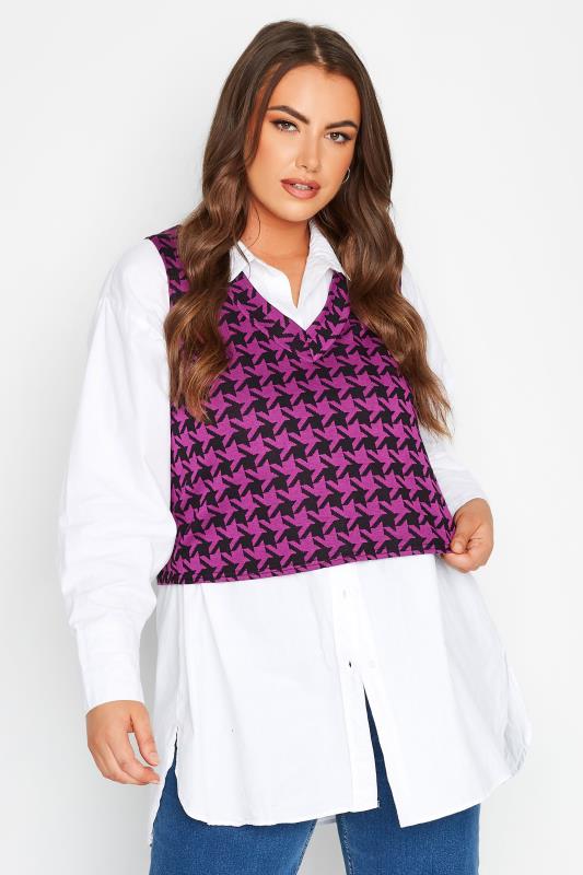 LIMITED COLLECTION Pink Dogtooth Check Vest Top 1