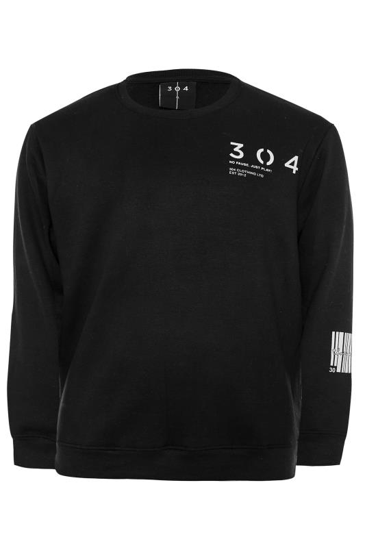 304 CLOTHING Big & Tall Black Barcode Sweatshirt 4