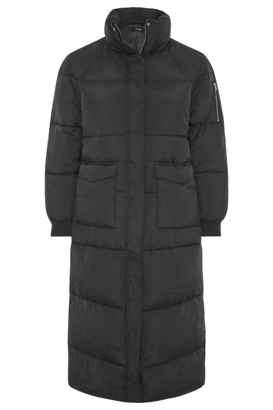 Plus Size Black Maxi Puffer Coat | Yours Clothing 6