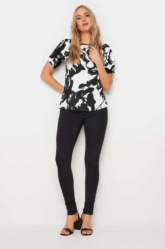LTS Tall Women's White Monochromatic Floral Print Top | Long Tall Sally 2
