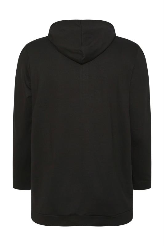Plus Size Black Metallic Stripe Zip Through Hoodie | Yours Clothing 8