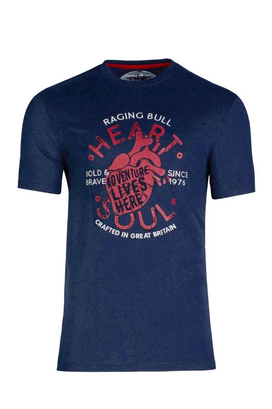 RAGING BULL Big & Tall Navy Blue Heart & Soul T-Shirt_F.jpg