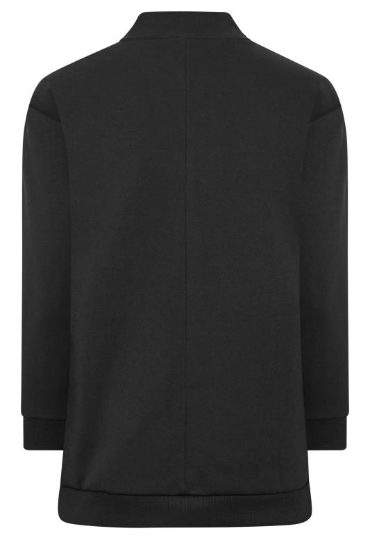 Curve Plus Size Black & Silver Sequin Embellished Half Zip Sweatshirt | Yours Clothing  8