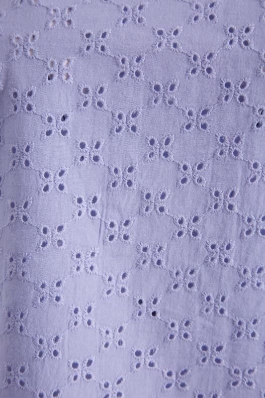 LTS Tall Purple Broderie Anglaise T-Shirt 5
