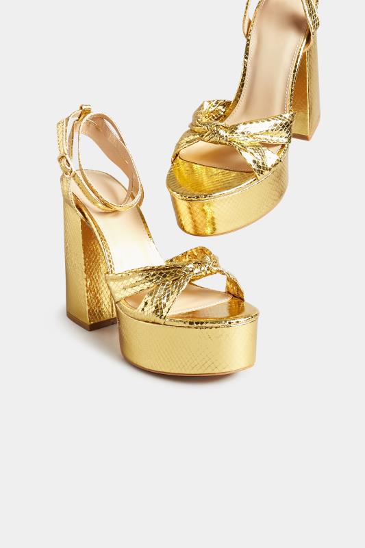 PixieGirl Gold Shine Platform Heels In Standard D Fit | PixieGirl 5