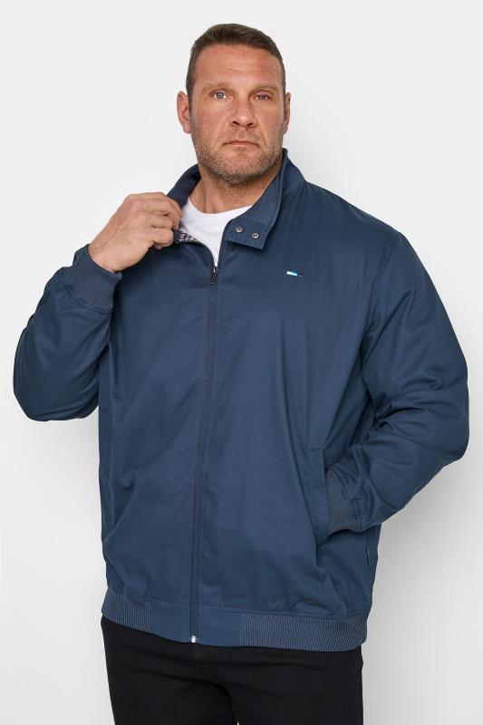 Big & Tall Men's BadRhino Navy Blue Harrington Jacket | BadRhino 1