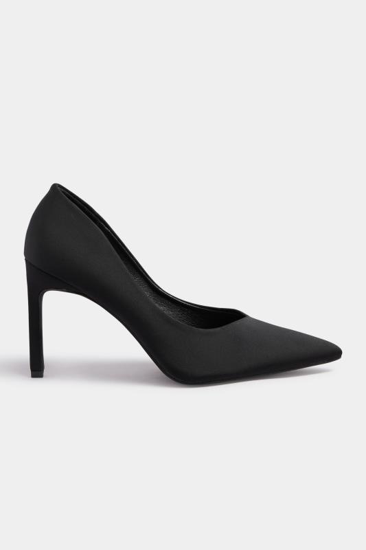 PixieGirl Black Heeled Court Shoes In Standard Fit | PixieGirl 3