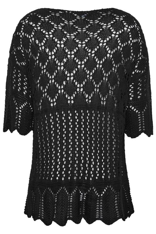 YOURS Plus Size Curve Black Crochet Jumper | Yours Clothing  7