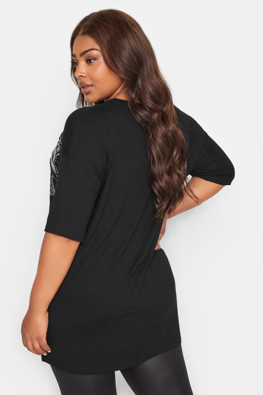 YOURS Plus Size Curve Black & Sequin Embellished Star T-Shirt | Yours Clothing  3