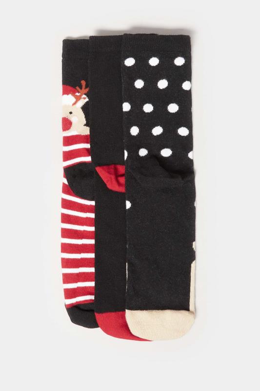 LTS 3 PACK Black Novelty Reindeer Ankle Socks | Long Tall Sally 4