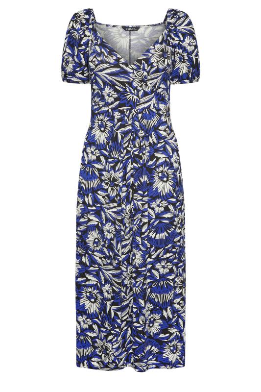 YOURS Plus Size Navy Blue Floral Print Tiered Maxi Dress | Yours Clothing 5