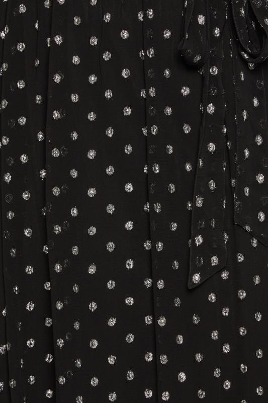 YOURS LONDON Plus Size Black Metallic Spot Print Smock Maxi Dress | Yours Clothing 7