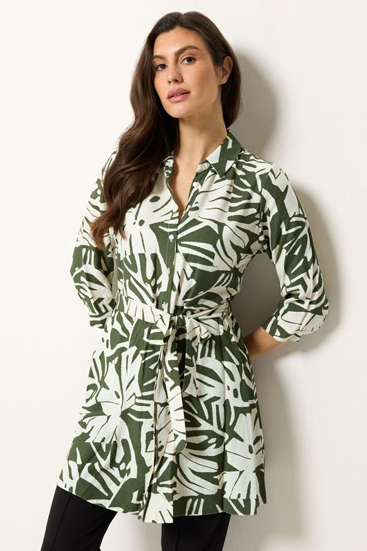  M&Co Tunique verte à imprimé feuilles