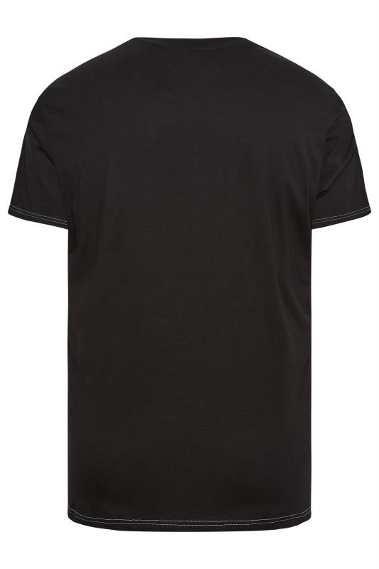 KAM Big & Tall Mens Black Skull Printed T-Shirt | BadRhino 4