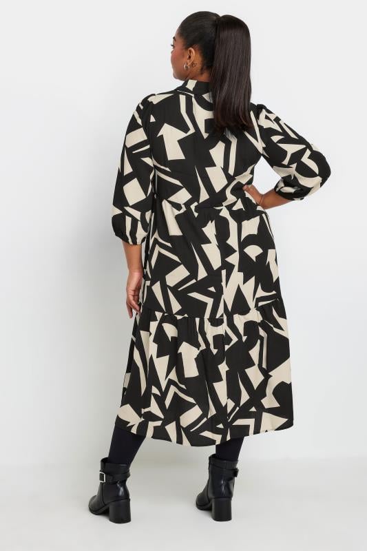 YOURS Plus Size Black & White Abstract Print Shirt Dress | Yours Clothing  3