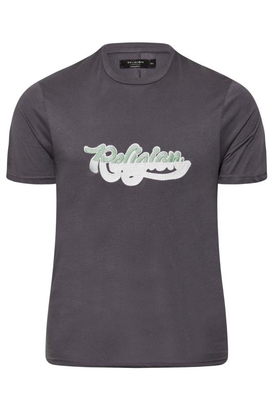 RELIGION Big & Tall Grey Slice Embroidered Logo T-Shirt 3