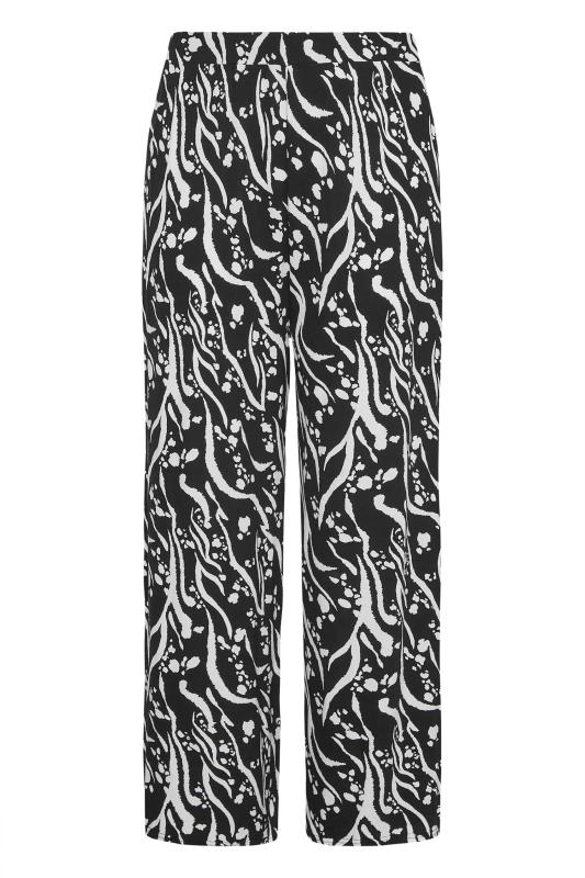 Plus Size Black Mixed Animal Print Wide Leg Trousers | Yours Clothing 4