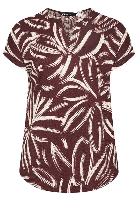 YOURS Plus Size Chocolate Brown Abstract Print Blouse | Yours Clothing 6