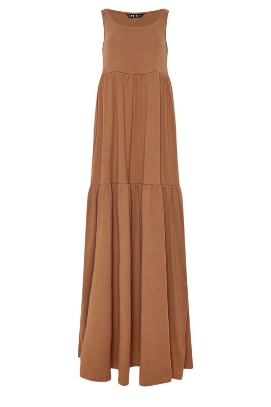 LTS Tall Women's Mocha Brown Tiered Cotton Maxi Dress | Long Tall Sally  6