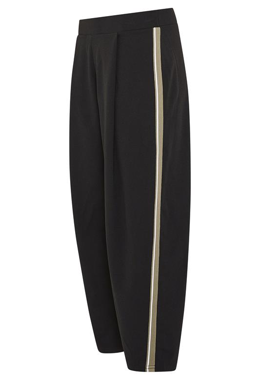 PixieGirl Petite Women's Black Side Stripe Detail Barrel Leg Trousers | PixieGirl 6
