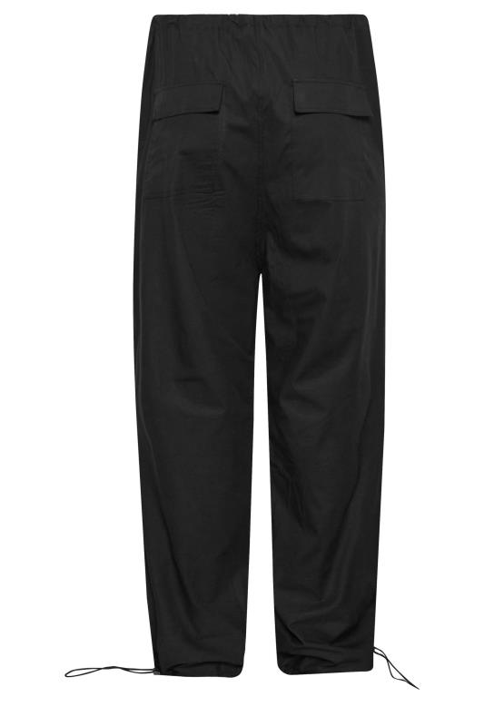 YOURS Curve Plus Size Black Cuffed Parachute Trousers | Yours Clothing  6