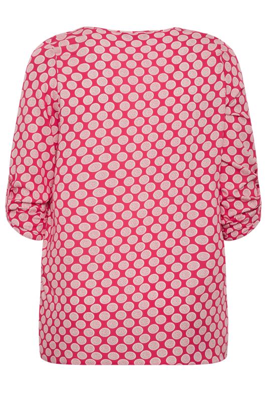 YOURS Plus Size Red Abstract Spot Print Blouse | Yours Clothing 7