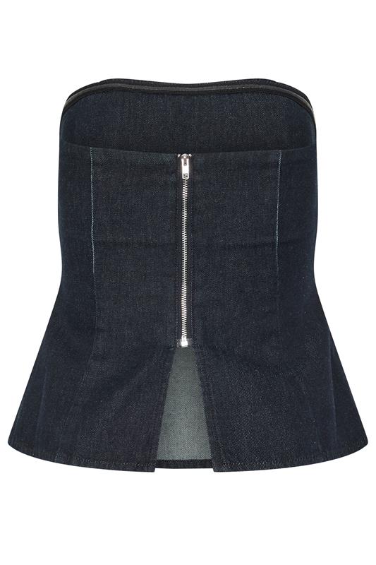 PixieGirl Petite Women's Dark Blue Denim Bandeau Top | PixieGirl 2