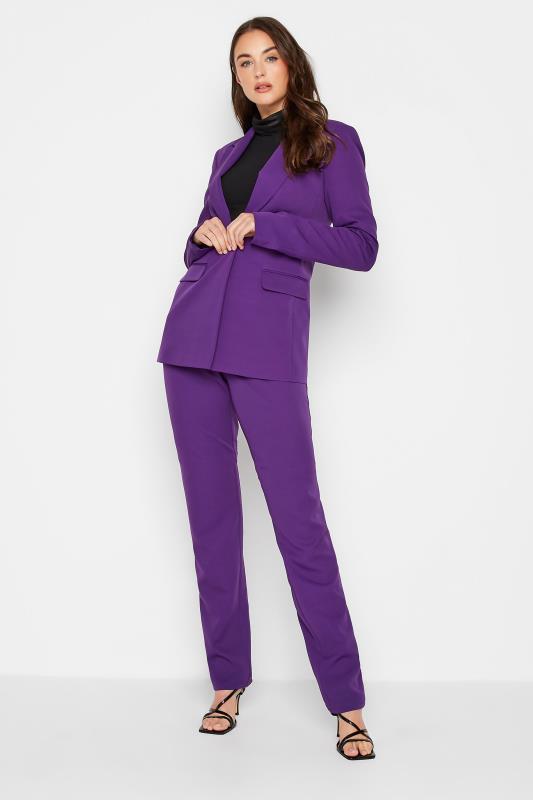 LTS Tall Women's Purple Scuba Crepe Slim Leg Trousers | Long Tall Sally  2