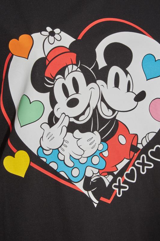 DISNEY Plus Size Black Cuffed Mickey and Minnie Pyjama Set 5