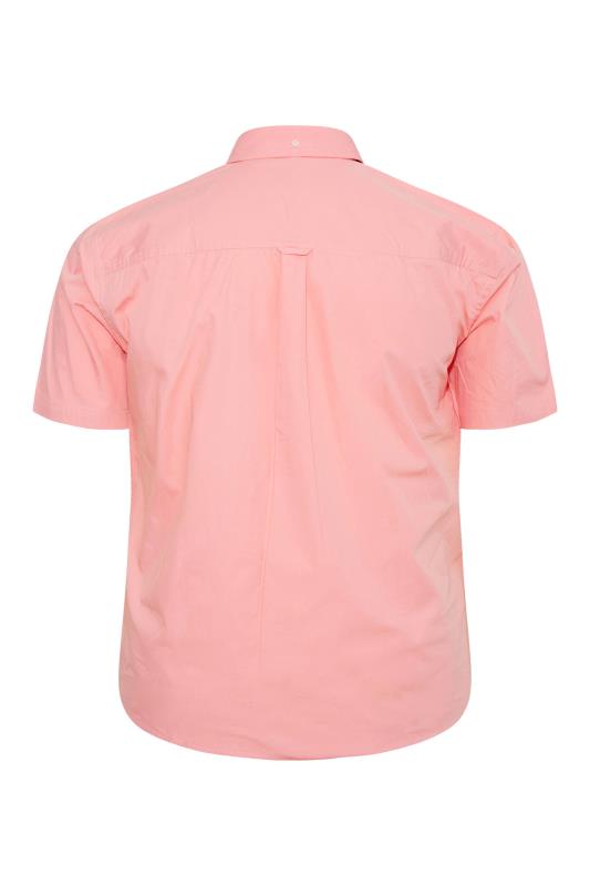 BadRhino Big & Tall Pink Cotton Poplin Short Sleeve Shirt 4