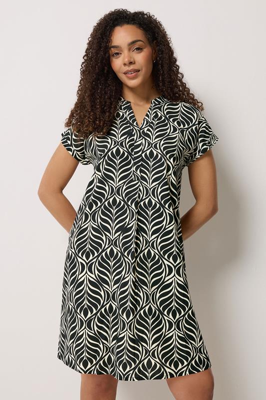 M&Co Women's Black Leaf Print Mini Dress | M&Co 1
