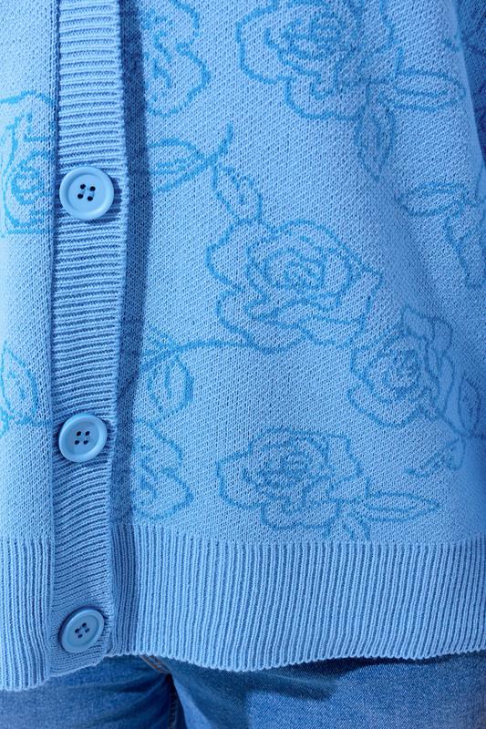 LIMITED COLLECTION Plus Size Blue Rose Knitted Cardigan | Yours Clothing 4