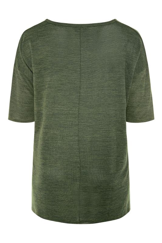 Curve Khaki Green Oversized T-Shirt 7