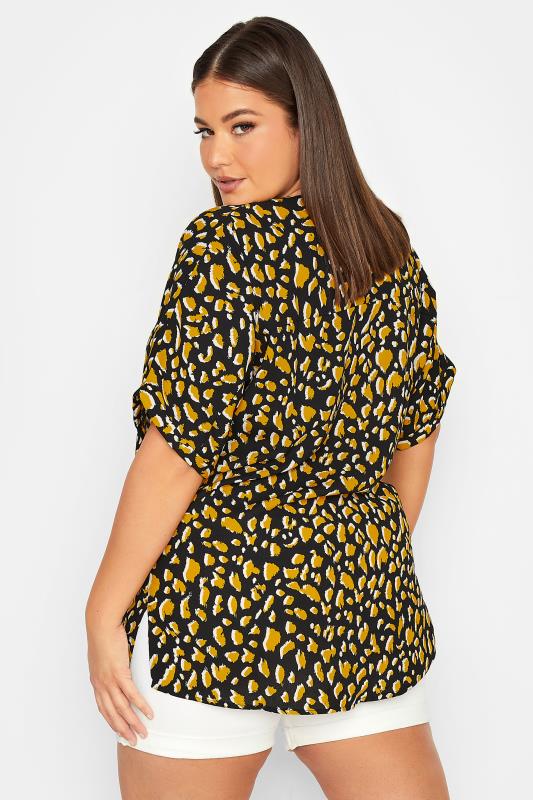 YOURS Curve Plus Size Black Animal Print Shirt | Yours Clothing