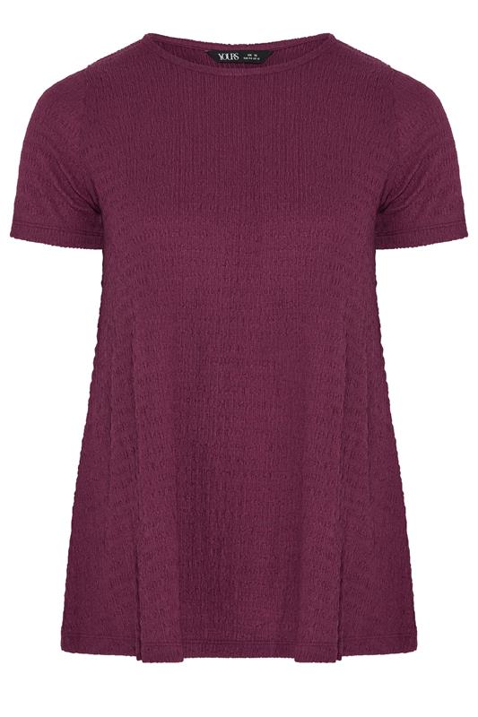 YOURS Plus Size Purple Textured Swing Top | Yours Clothing 5