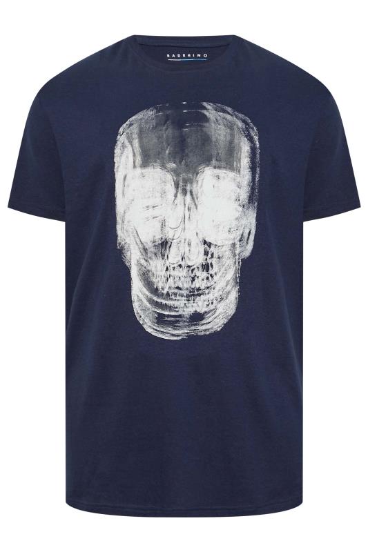 BadRhino Big & Tall Navy Blue X-Ray Skull Print T-Shirt | BadRhino  3