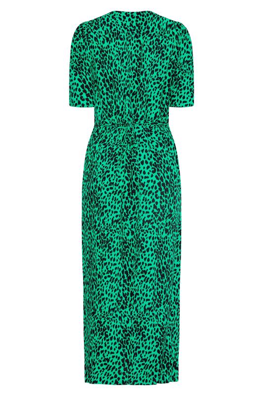 LTS Tall Green Leopard Print Midi Tea Dress_Y.jpg