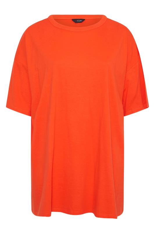 Plus Size Bright Orange Oversized T-Shirt | Yours Clothing  6