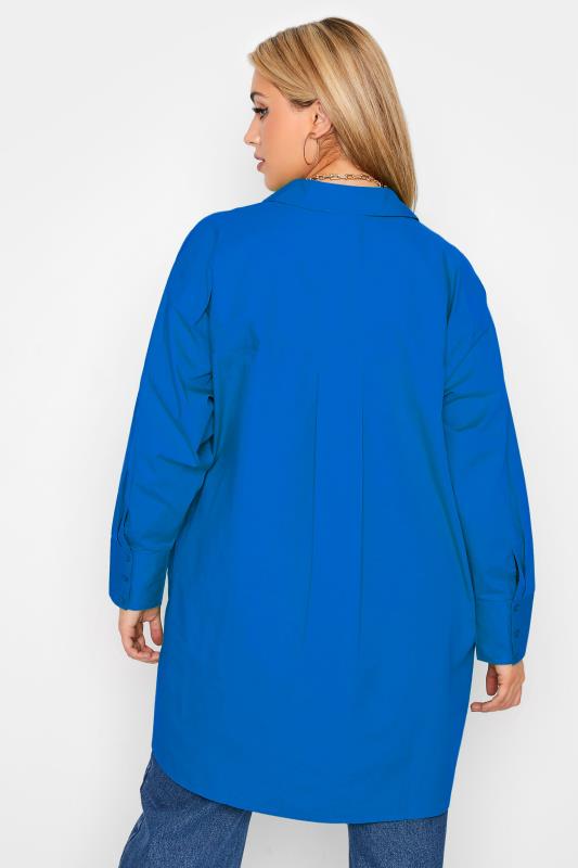 LIMITED COLLECTION Plus Size Cobalt Blue Oversized Boyfriend Shirt | Yours Clothing 4