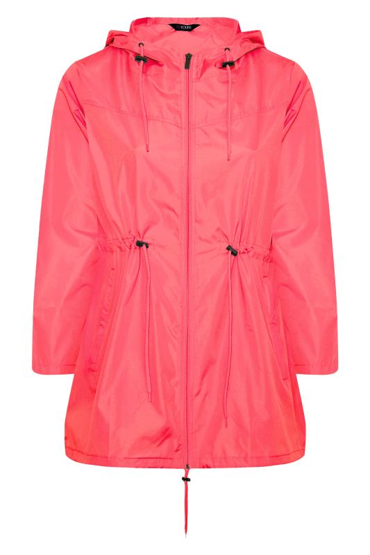 Plus Size Bright Pink Pocket Parka | Yours Clothing 8
