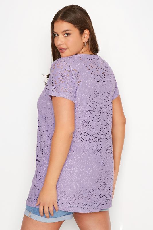 Curve Lilac Purple Broderie Anglaise Swing Top 3