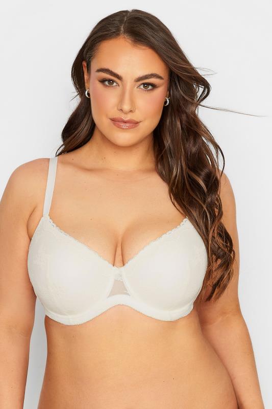 YOURS 2 PACK Plus Size Pink & Cream Padded Lace Bra | Yours Clothing  4