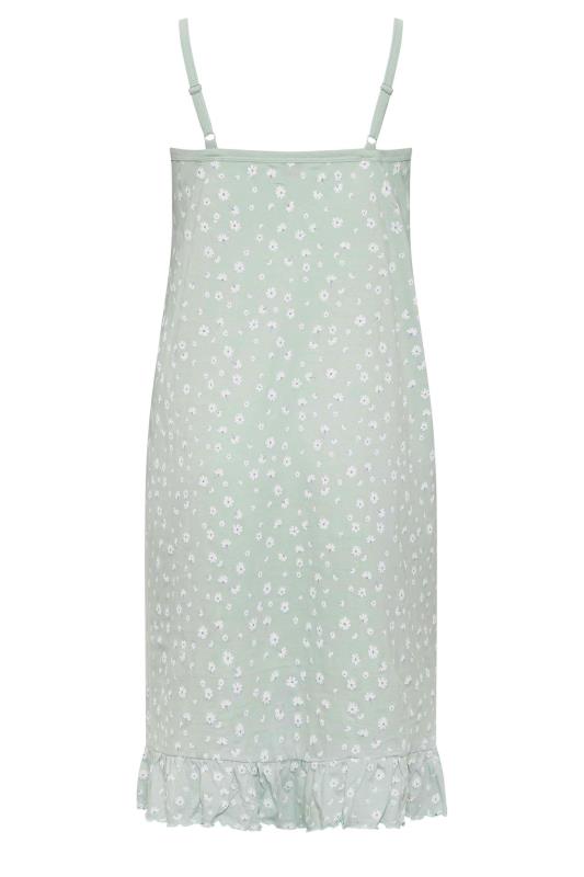 YOURS Plus Size Sage Green Floral Print Nightdress | Yours Clothing  6