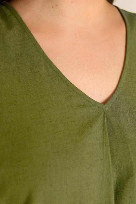 EVANS Plus Size Green Linen Vest Top | Evans 5